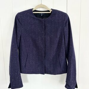 GAP Women's Dark Purple Wool Blend Blazer